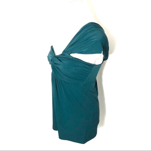 Loft Teal One Shoulder Top NWT XS - Picture 4 of 7